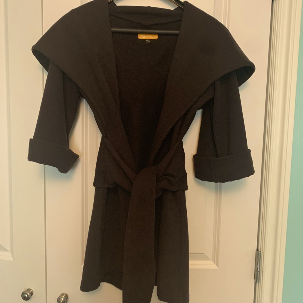 Kania extra small rich dark brown wrap around coat